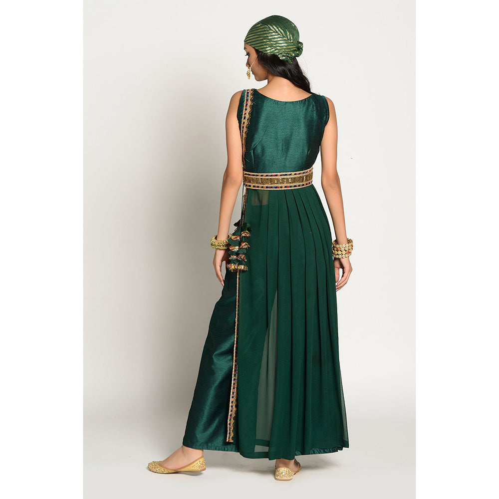 RISHI & VIBHUTI Naaz Kurta and Pant with Belt (Set of 3)