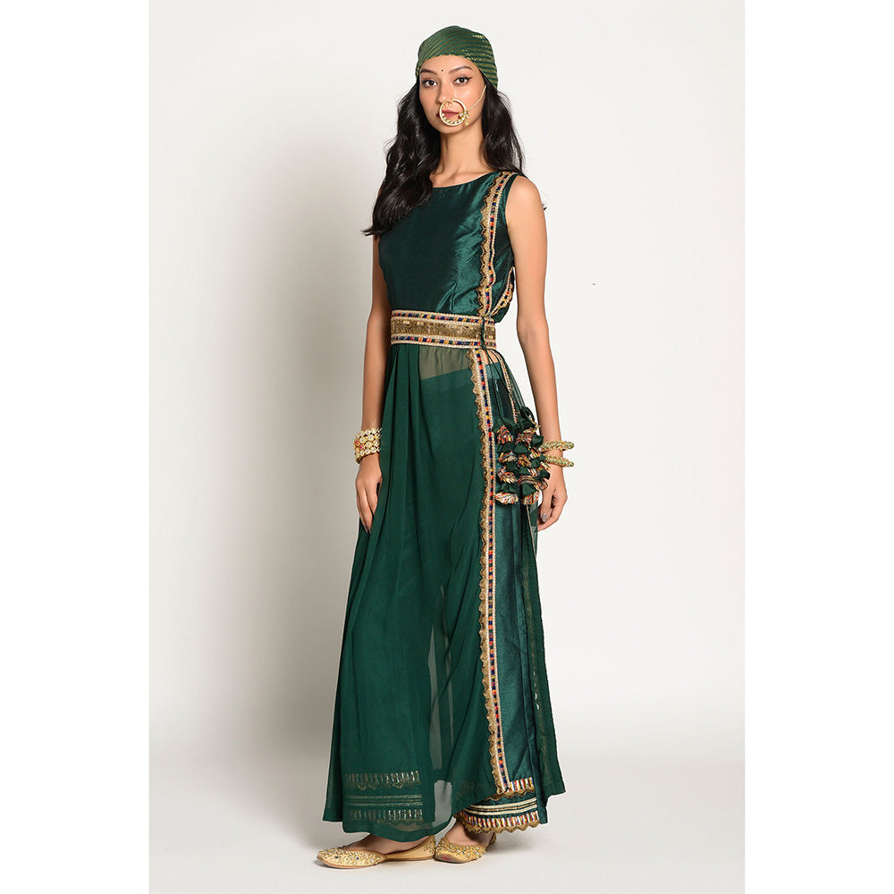 RISHI & VIBHUTI Naaz Kurta and Pant with Belt (Set of 3)