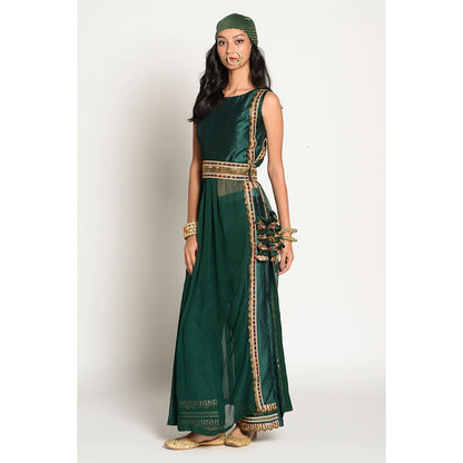 RISHI & VIBHUTI Naaz Kurta and Pant with Belt (Set of 3)