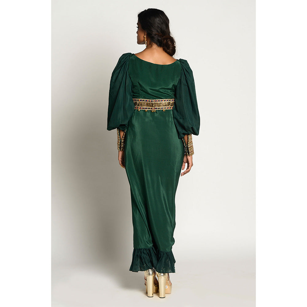 RISHI & VIBHUTI Nazam Dress with Belt (Set of 2)
