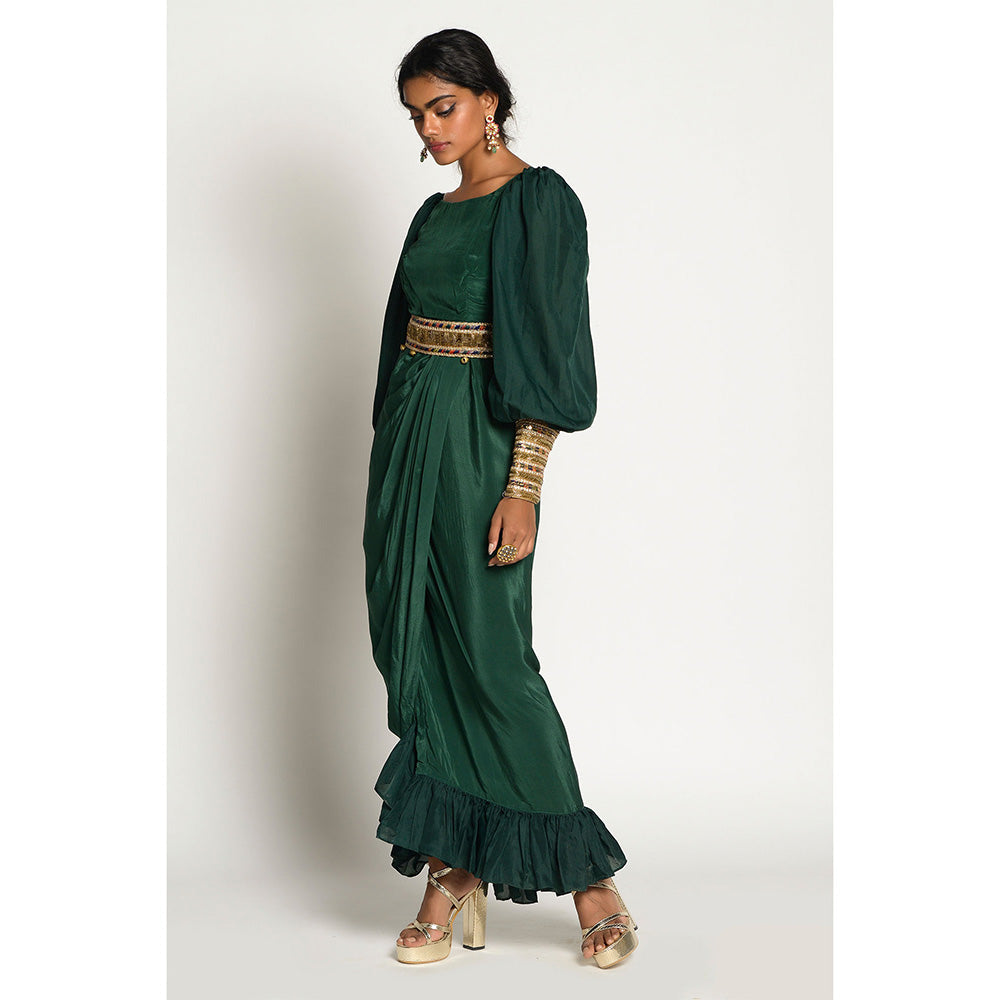 RISHI & VIBHUTI Nazam Dress with Belt (Set of 2)