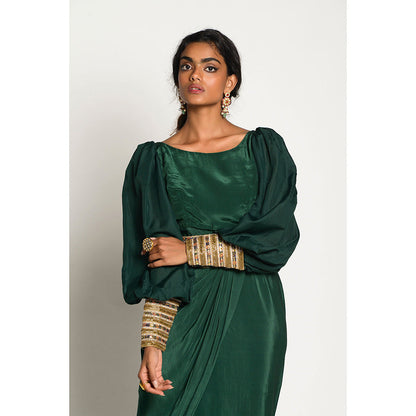 RISHI & VIBHUTI Nazam Dress with Belt (Set of 2)