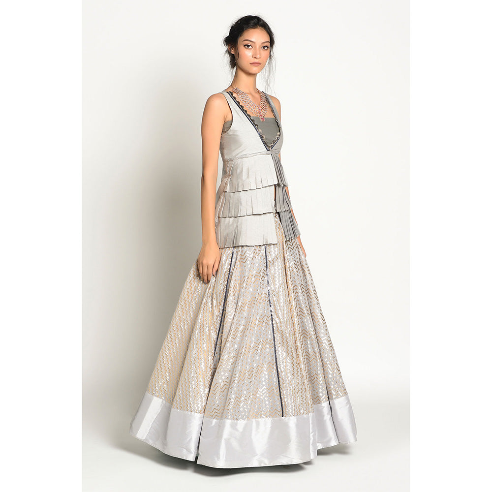 RISHI & VIBHUTI Ella Lehenga with Jacket (Set of 2)