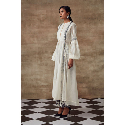 RISHI & VIBHUTI Iris Ivory Kurta (Set of 2)