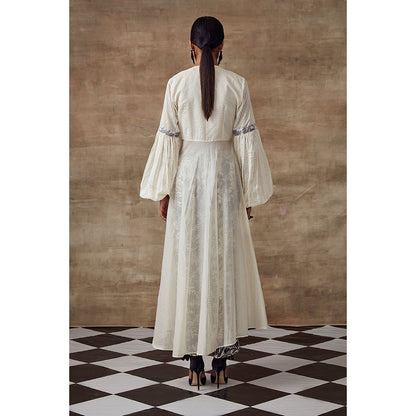 RISHI & VIBHUTI Iris Ivory Kurta (Set of 2)