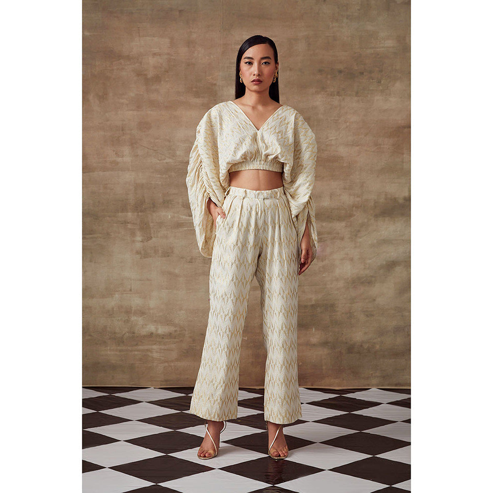 RISHI & VIBHUTI Freesia Crop Top & Pant (Set of 2)