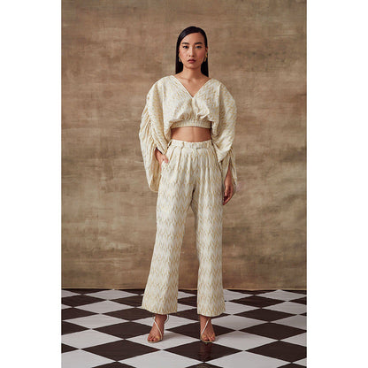 RISHI & VIBHUTI Freesia Crop Top & Pant (Set of 2)