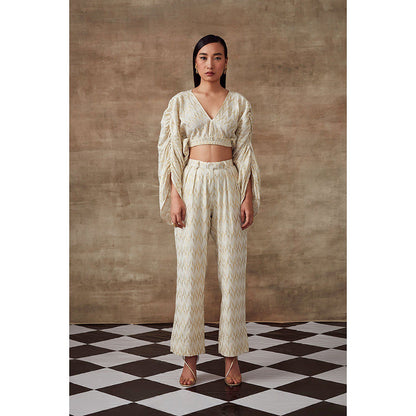 RISHI & VIBHUTI Freesia Crop Top & Pant (Set of 2)