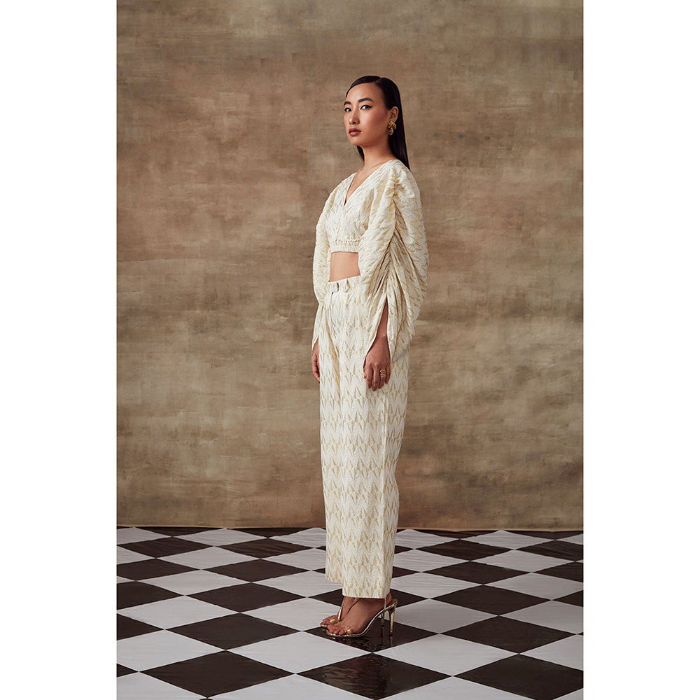 RISHI & VIBHUTI Freesia Crop Top & Pant (Set of 2)