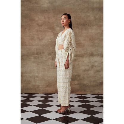 RISHI & VIBHUTI Freesia Crop Top & Pant (Set of 2)