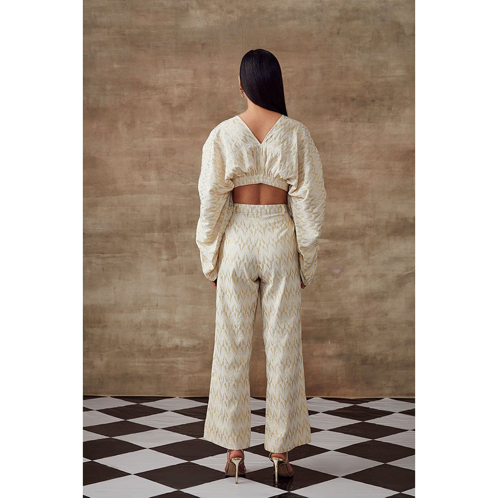 RISHI & VIBHUTI Freesia Crop Top & Pant (Set of 2)