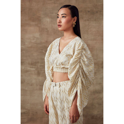 RISHI & VIBHUTI Freesia Crop Top & Pant (Set of 2)