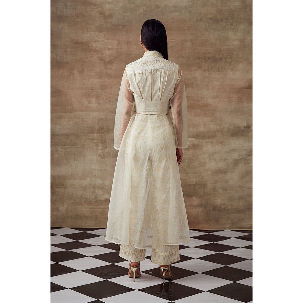 RISHI & VIBHUTI Calla Lilly Ivory Jacquard (Set of 3)