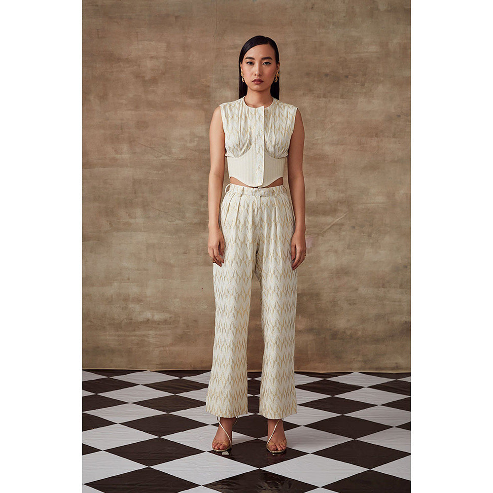 RISHI & VIBHUTI Baby Breath Co-Ordinated Corset & Pant (Set of 2)