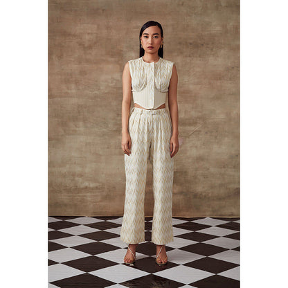 RISHI & VIBHUTI Baby Breath Co-Ordinated Corset & Pant (Set of 2)