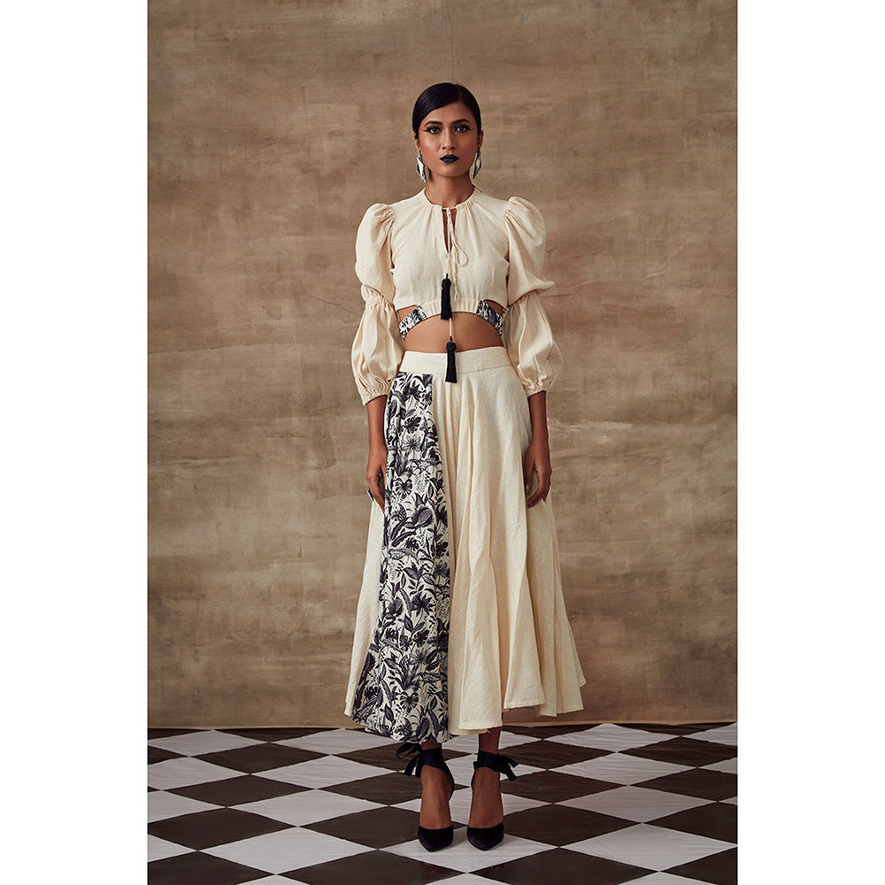 RISHI & VIBHUTI Oleander Ivory Skirt (Set of 2)