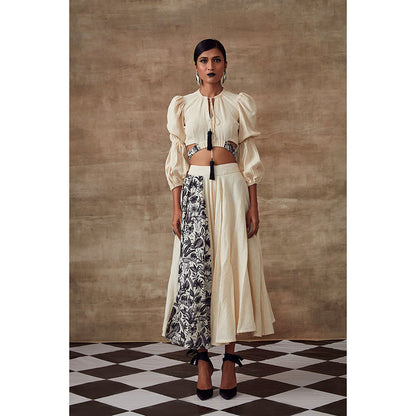 RISHI & VIBHUTI Oleander Ivory Skirt (Set of 2)