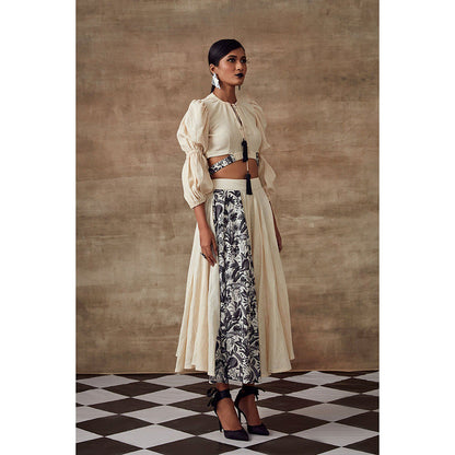 RISHI & VIBHUTI Oleander Ivory Skirt (Set of 2)