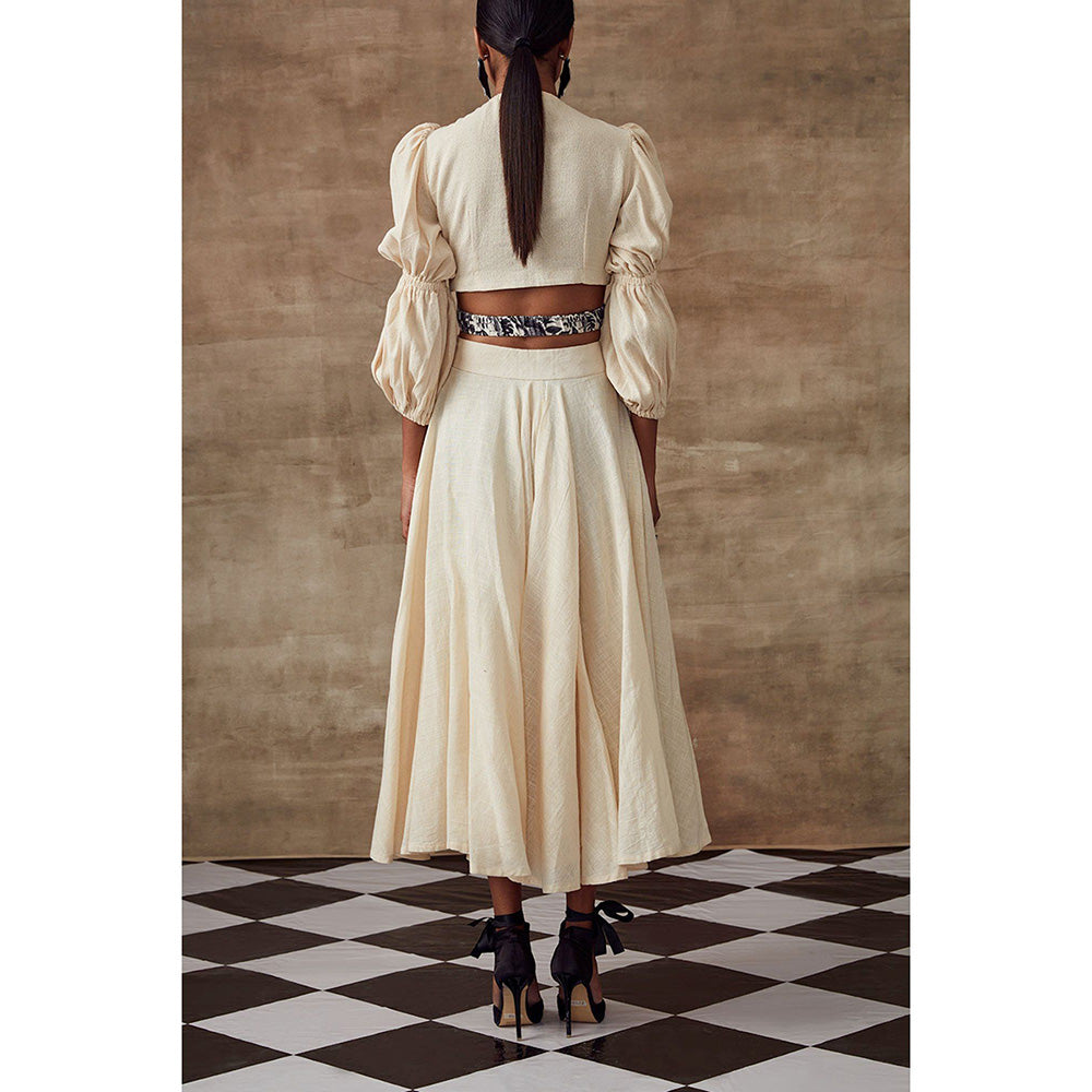 RISHI & VIBHUTI Oleander Ivory Skirt (Set of 2)