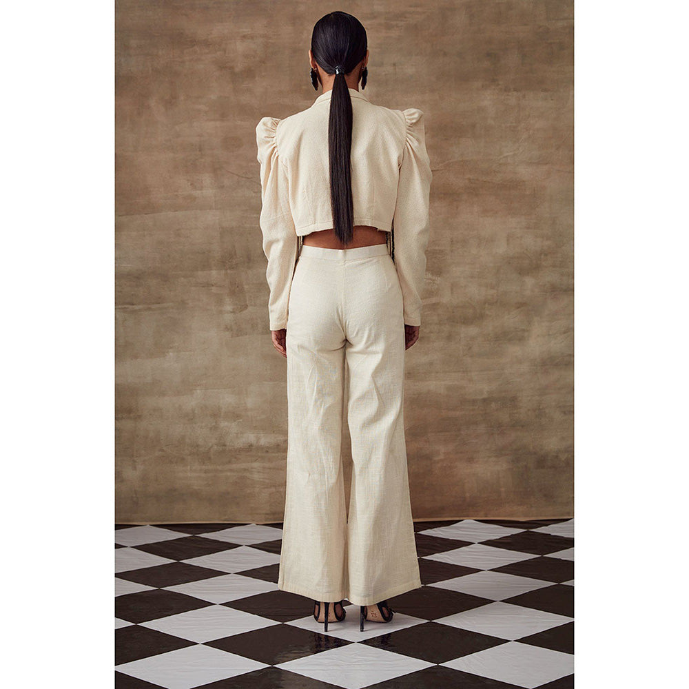 RISHI & VIBHUTI Puffed Jacket with Play of Dories (Set of 3)