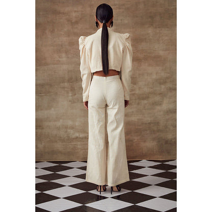 RISHI & VIBHUTI Puffed Jacket with Play of Dories (Set of 3)