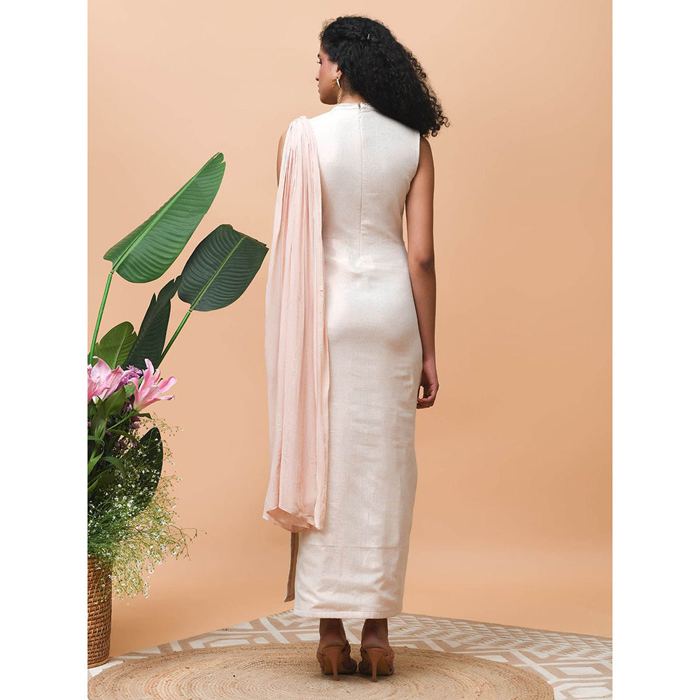 RISHI & VIBHUTI Afreen 2.0 Rose Gold Indowestern Dress