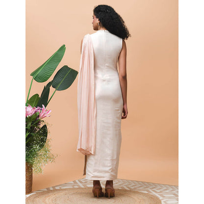 RISHI & VIBHUTI Afreen 2.0 Rose Gold Indowestern Dress