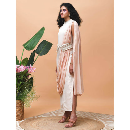 RISHI & VIBHUTI Afreen 2.0 Rose Gold Indowestern Dress