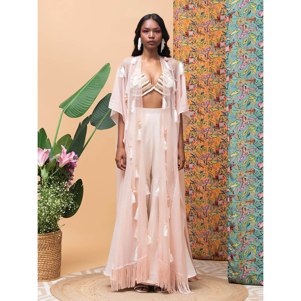 RISHI & VIBHUTI Aurora Rose Gold Cape (Set of 3)