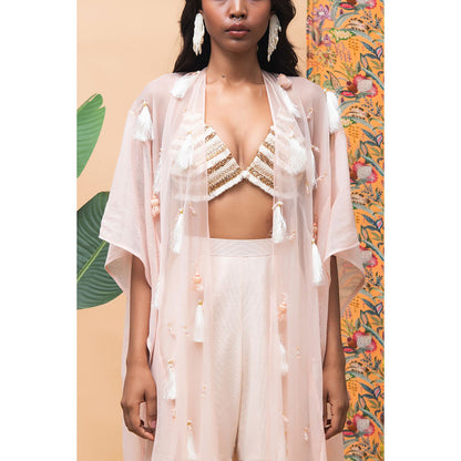 RISHI & VIBHUTI Aurora Rose Gold Cape (Set of 3)