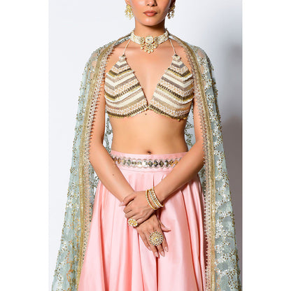 Rishi & Vibhuti Urfi Bralette with Skirt & Dupatta (Set of 3)