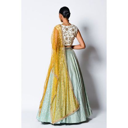 Rishi & Vibhuti Tasavvur Blouse with Skirt & Dupatta (Set of 3)