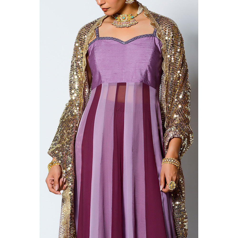 Rishi & Vibhuti Sabar Anarkali Kurta with Palazzo & Dupatta (Set of 3)