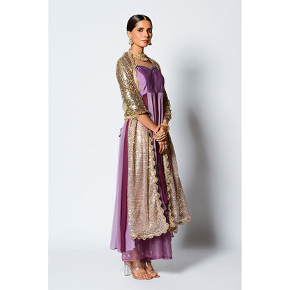 Rishi & Vibhuti Sabar Anarkali Kurta with Palazzo & Dupatta (Set of 3)