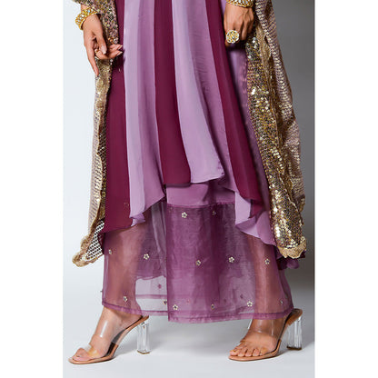 Rishi & Vibhuti Sabar Anarkali Kurta with Palazzo & Dupatta (Set of 3)