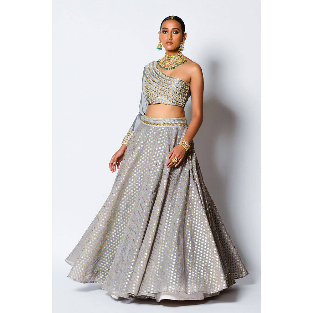 Rishi & Vibhuti Nisha Blouse with Skirt (Set of 2)