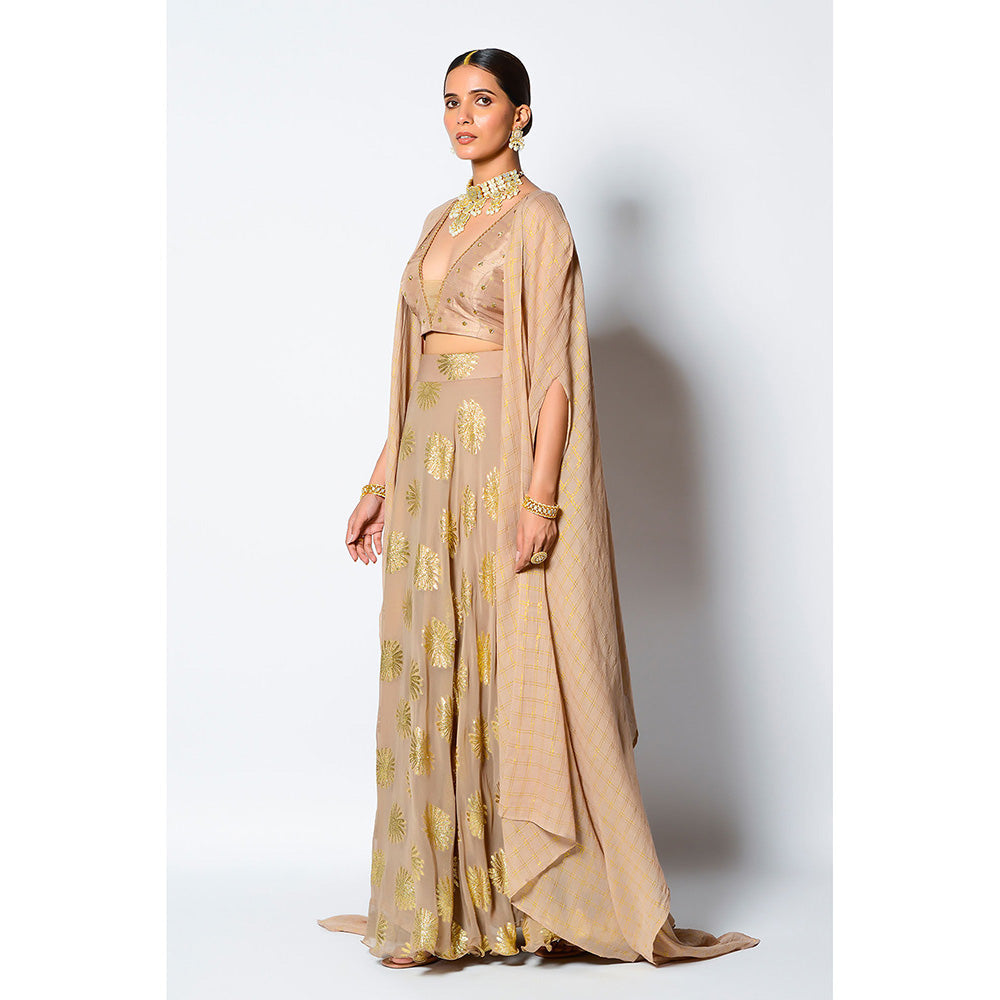 Rishi & Vibhuti Meher Blouse with Skirt & Cape (Set of 3)