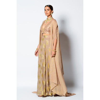 Rishi & Vibhuti Meher Blouse with Skirt & Cape (Set of 3)