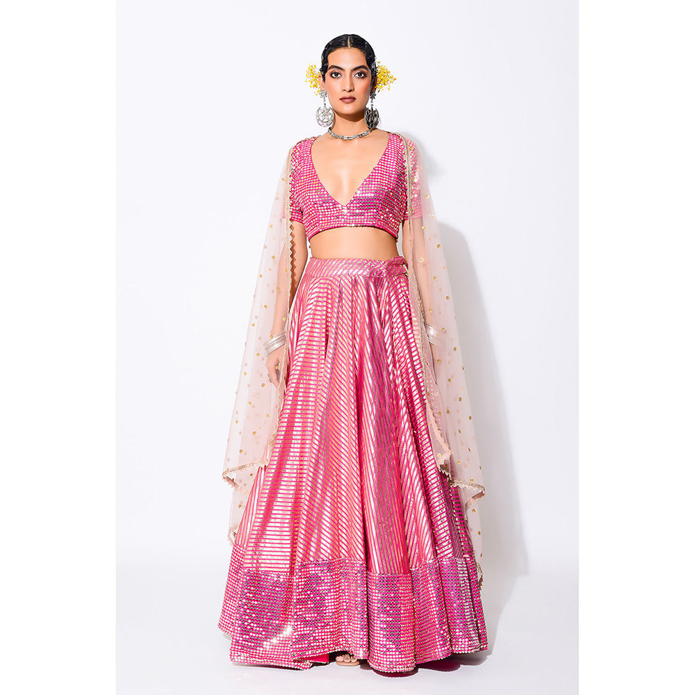 Rishi & Vibhuti Ariel Blouse with Skirt & Dupatta (Set of 3)