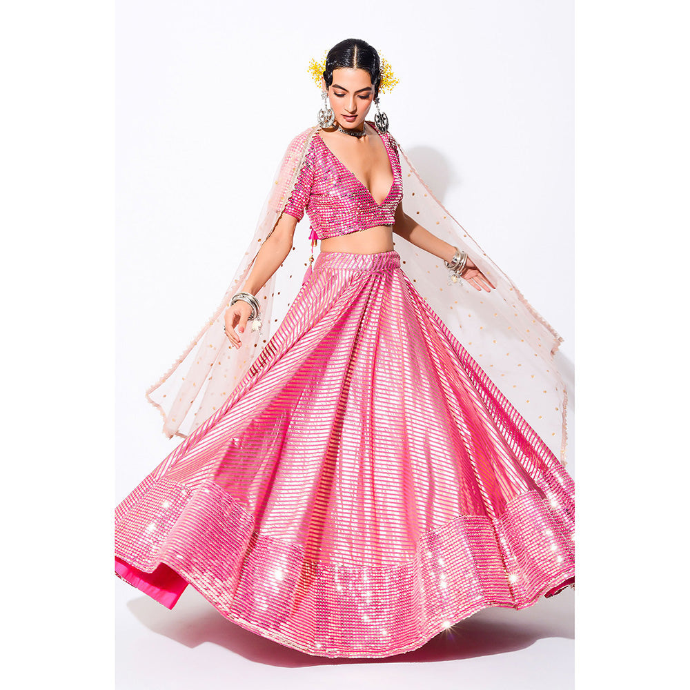 Rishi & Vibhuti Ariel Blouse with Skirt & Dupatta (Set of 3)