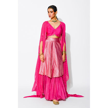 Rishi & Vibhuti Belle Blouse with Skirt & Cape (Set of 3)