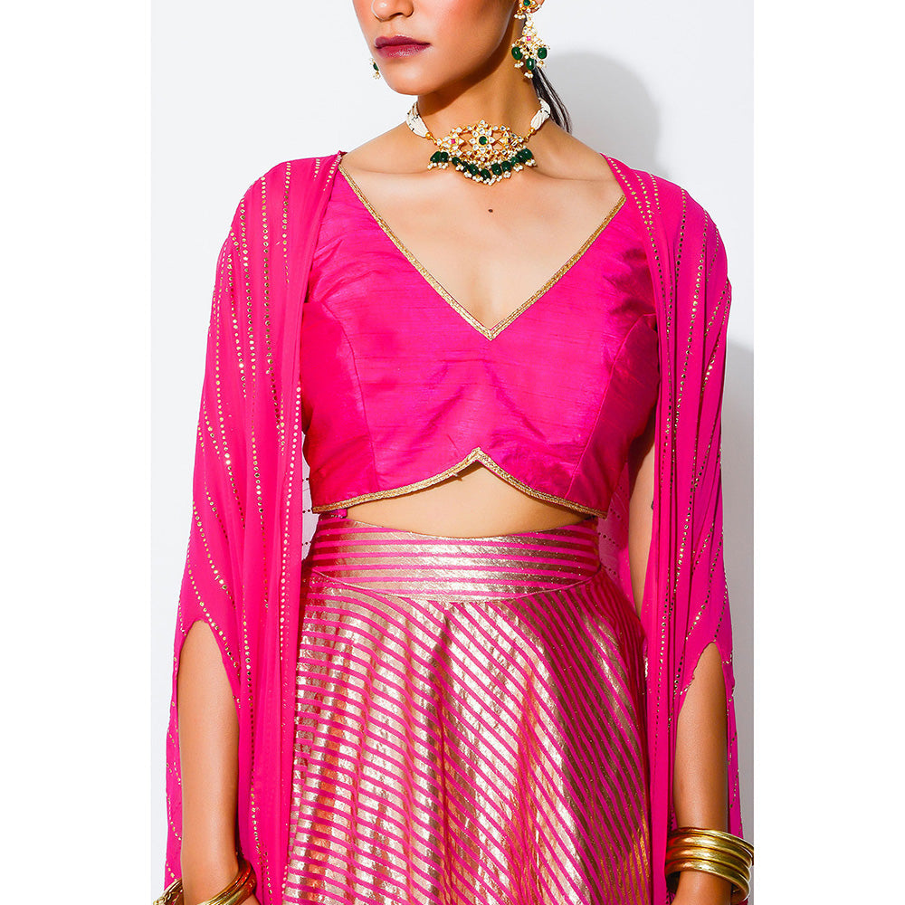 Rishi & Vibhuti Belle Blouse with Skirt & Cape (Set of 3)