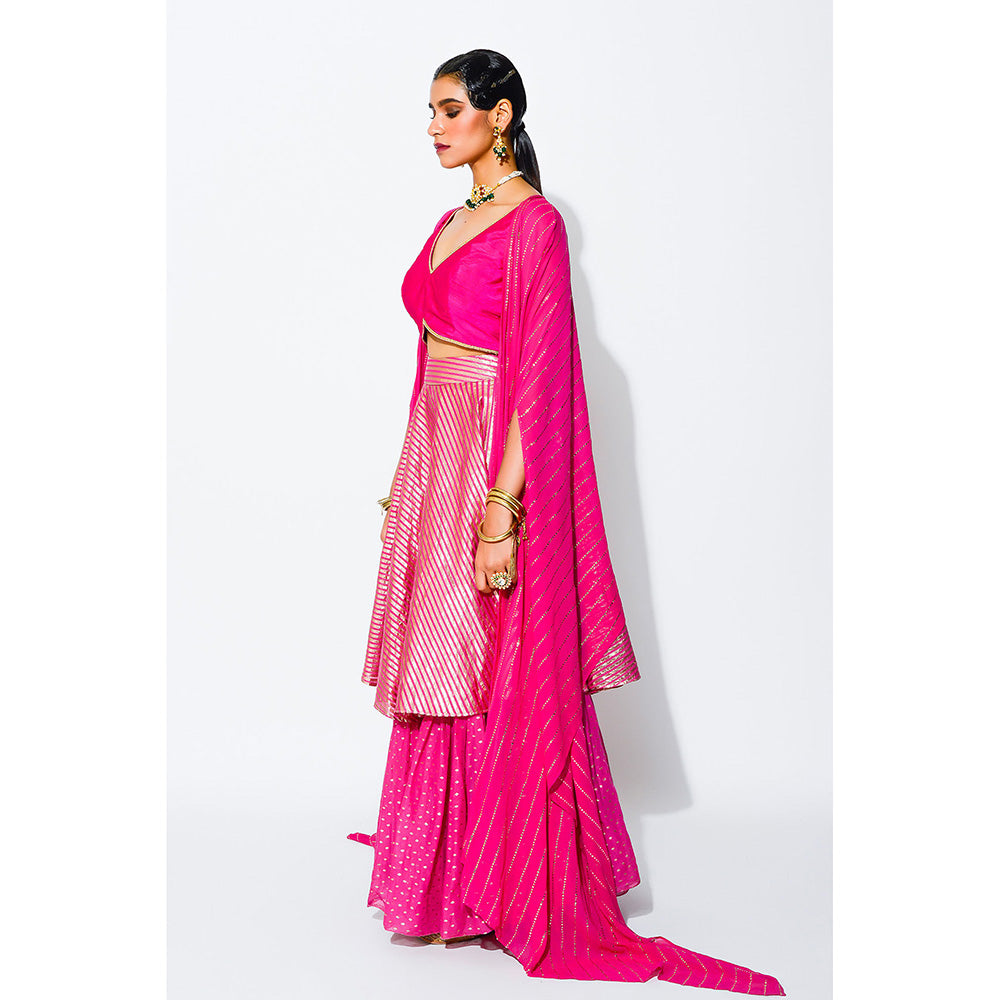 Rishi & Vibhuti Belle Blouse with Skirt & Cape (Set of 3)