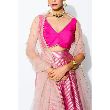 Rishi & Vibhuti Annah Blouse with Skirt & Dupatta (Set of 3)