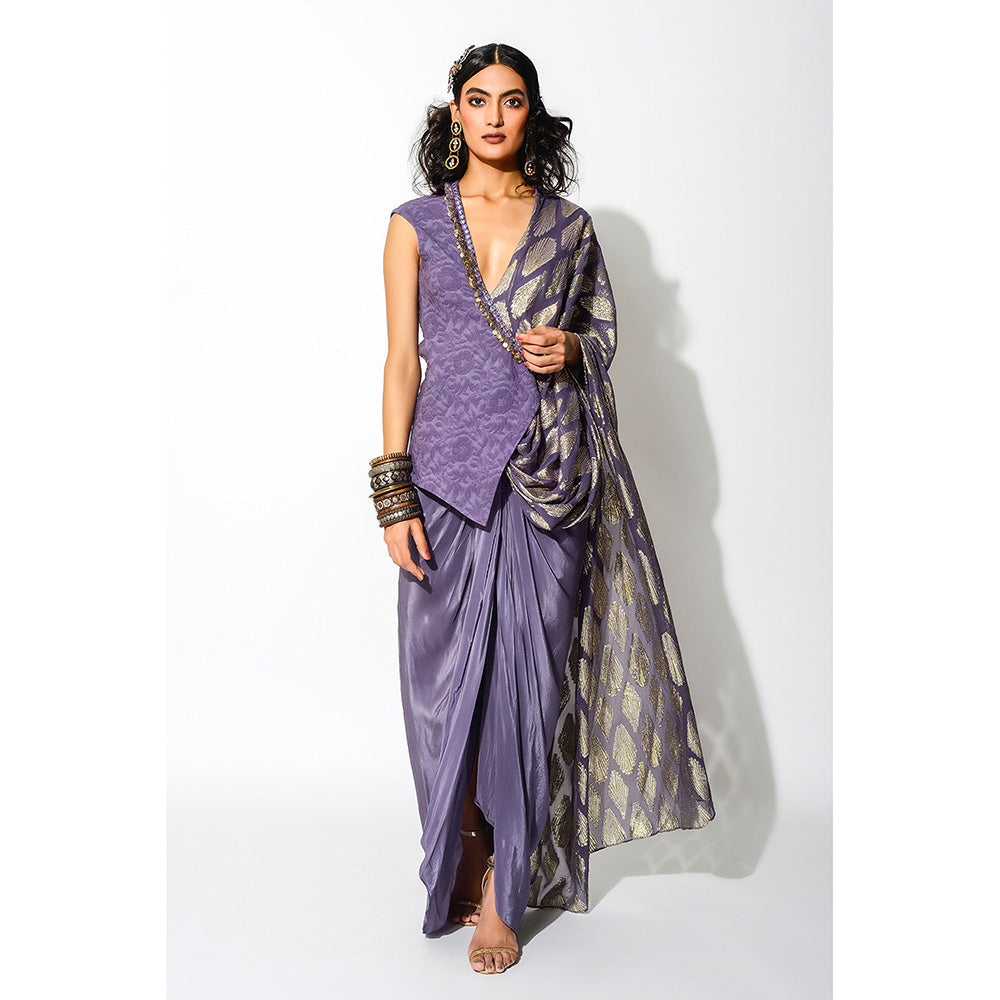 Rishi & Vibhuti Draped Saree with Half Blazer