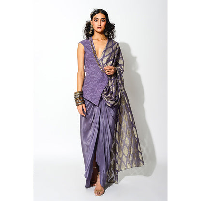 Rishi & Vibhuti Draped Saree with Half Blazer