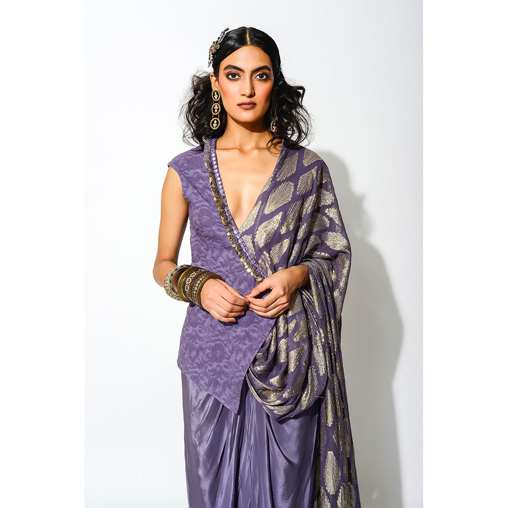 Rishi & Vibhuti Draped Saree with Half Blazer