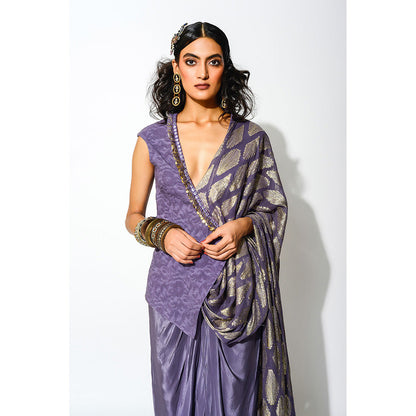 Rishi & Vibhuti Draped Saree with Half Blazer