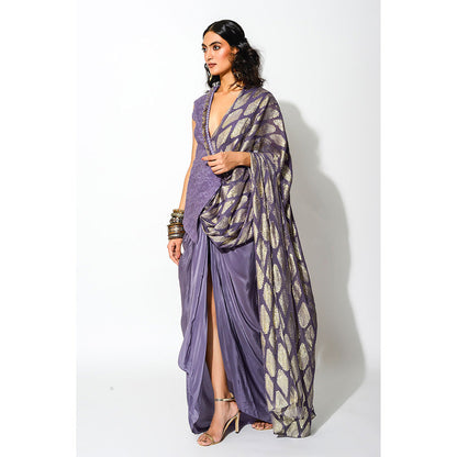 Rishi & Vibhuti Draped Saree with Half Blazer