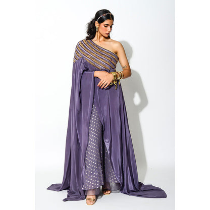 Rishi & Vibhuti Pants with Off Shoulder Cape (Set of 2)